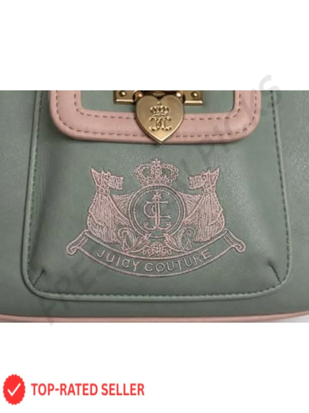 Faux Leather Hobo Bag with Gold-Tone Hardware, Heart Lock Charm, Crescent
